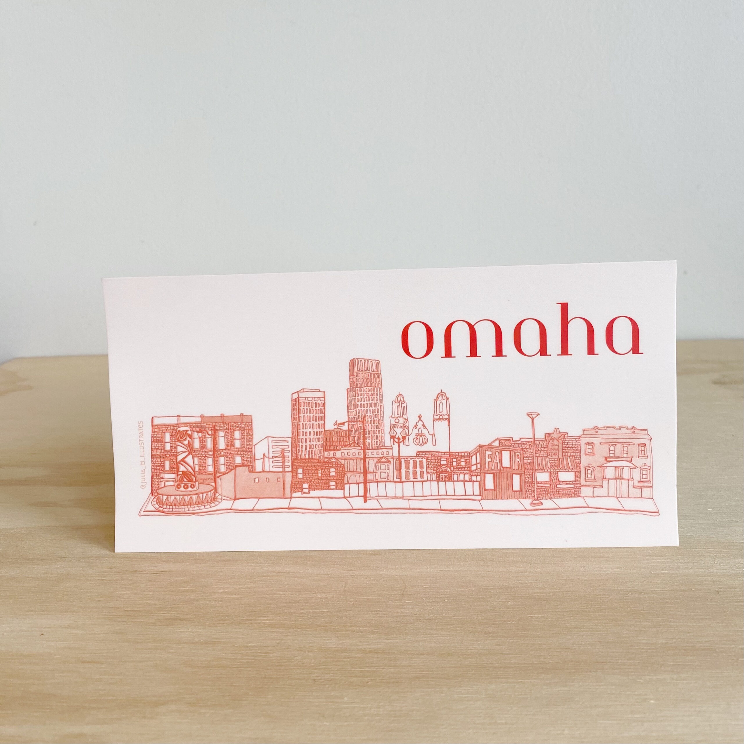 Julia M Illustrates Omaha Bumper Sticker Made in Omaha