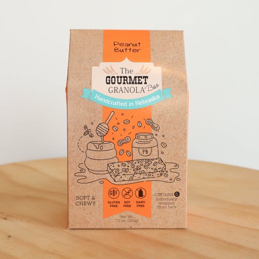 The Gourmet Granola Peanut Butter 6pack Granola Bars Made in Omaha